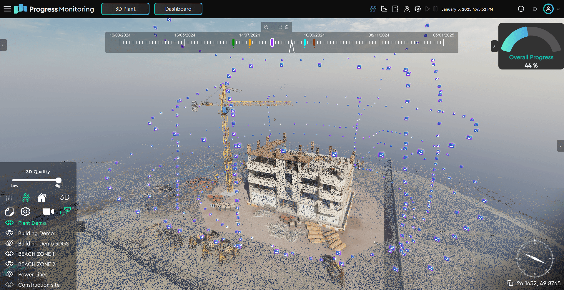 Construction Progress Monitoring Using Reality Capture