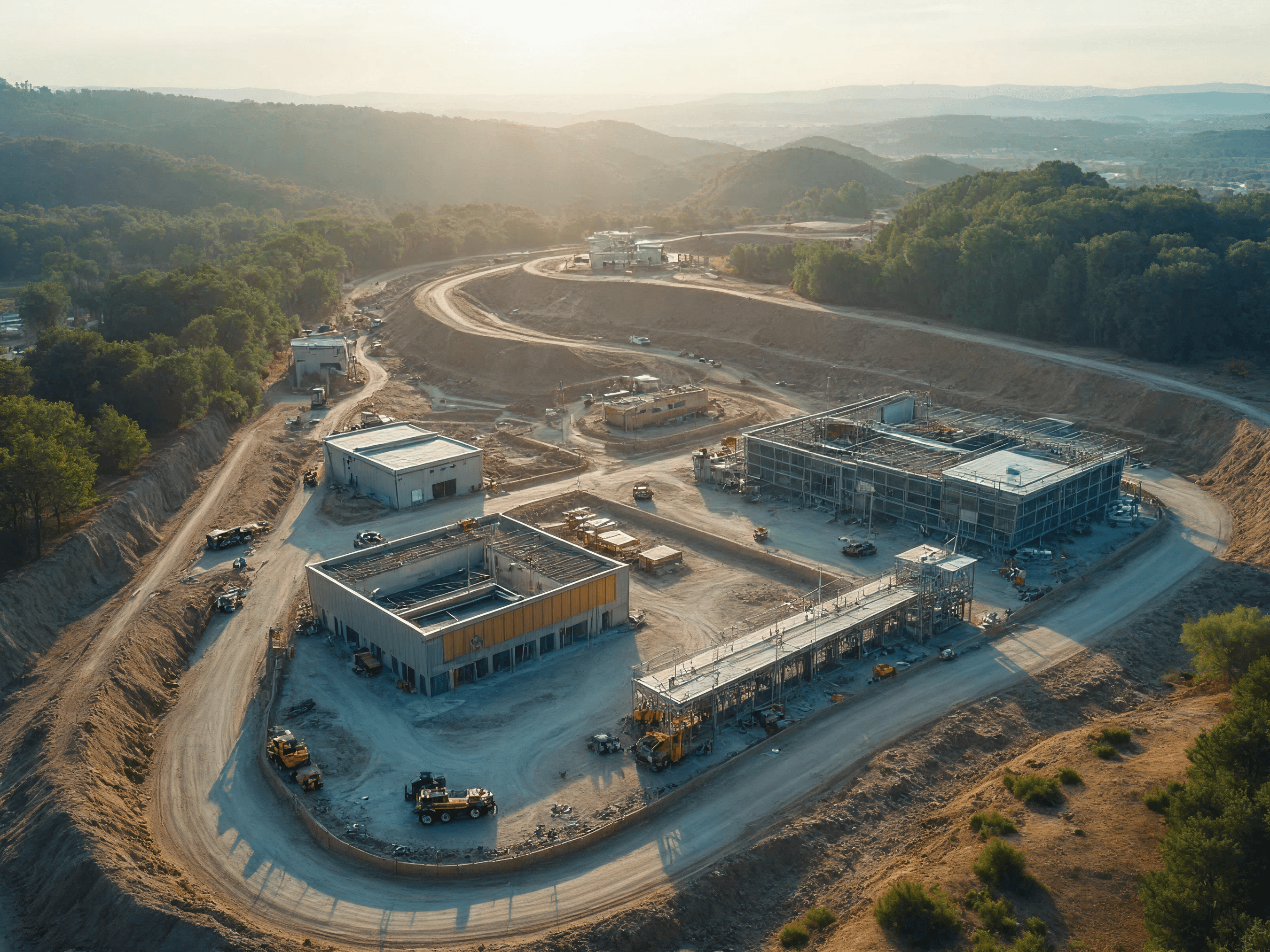 Aerial view of an industrial site